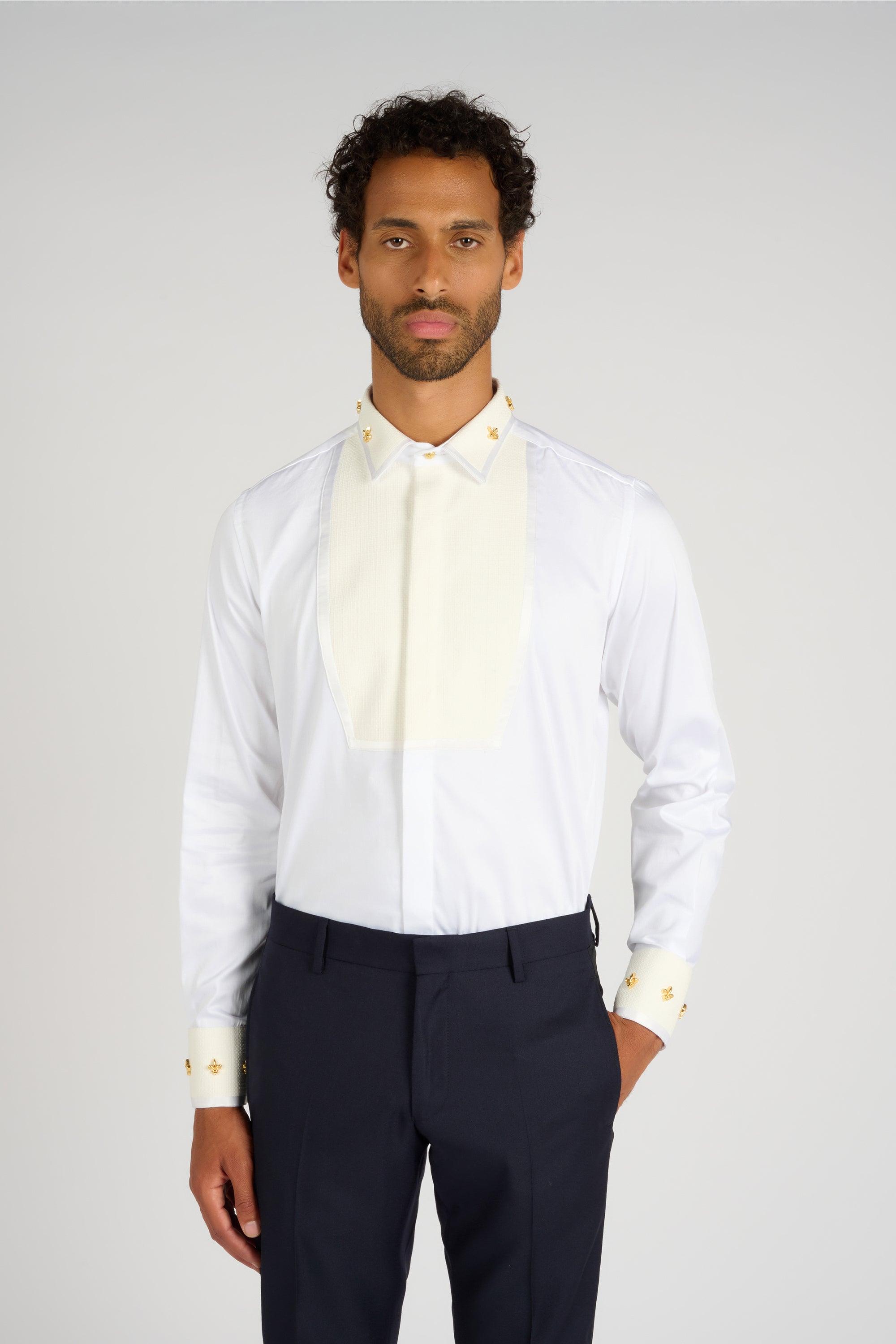 CHEMISE A PLASTRON SATIN - Lords & Fools 