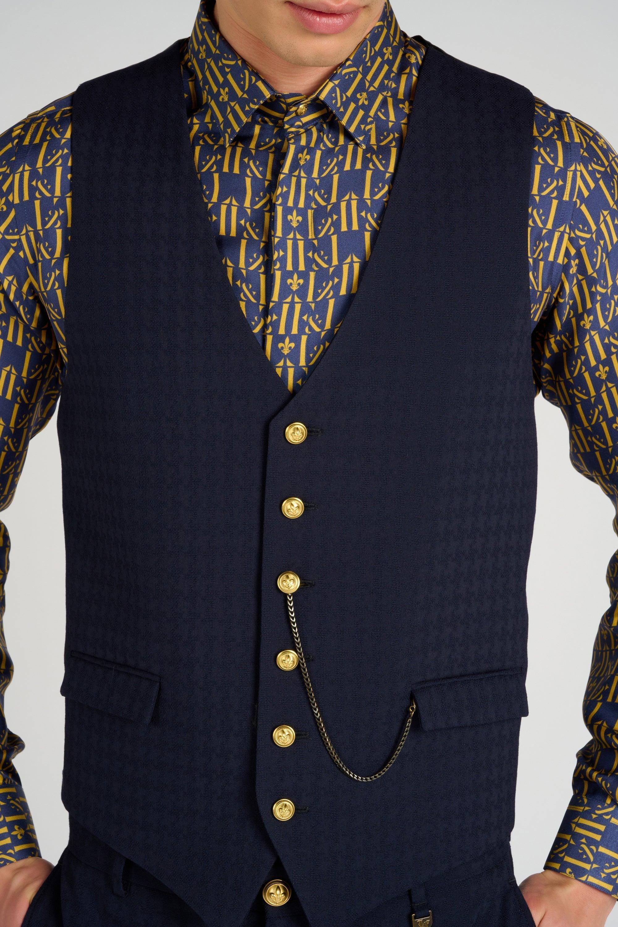 GILET STAR NAVY - Lords & Fools dandy, frenchstyle, menfashion, paris, parisianstyle, S24, suit, SUMMER 2024, tailoring