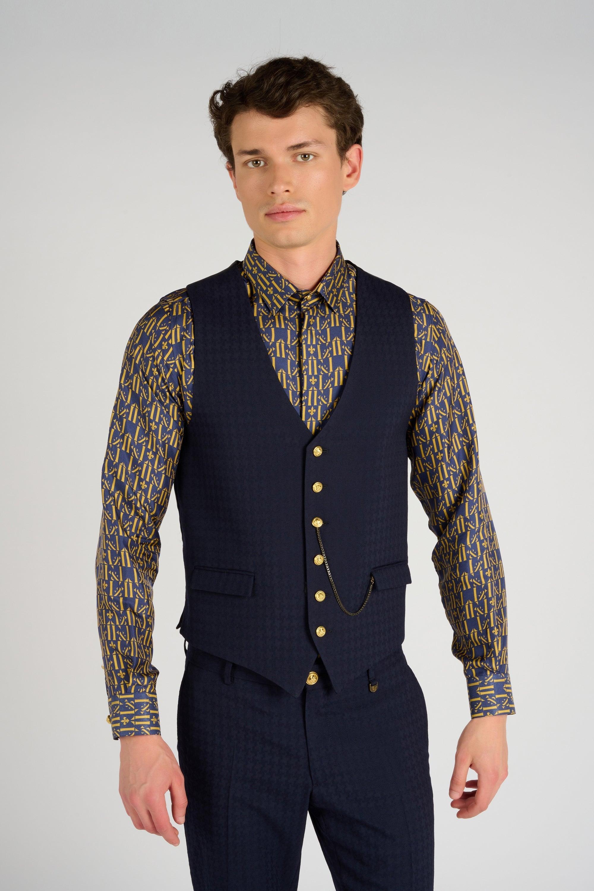 GILET STAR NAVY - Lords & Fools dandy, frenchstyle, menfashion, paris, parisianstyle, S24, suit, SUMMER 2024, tailoring